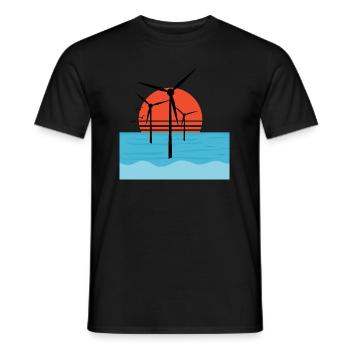 windmill - Men's T-Shirt - black - Front - AI Model Male 178 light (178cm)