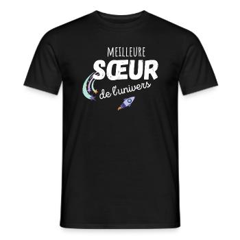 meilleure sœur de l'univers cadeau sœur - T-shirt homme - noir - Devant - AI Model Male 178 light (178cm)