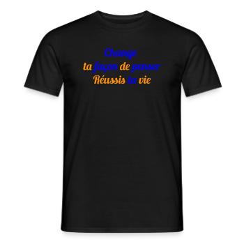 CHANGE TA FACON DE PENSER REUSSIS TA VIE - T-shirt homme - noir - Devant - AI Model Male 178 light (178cm)