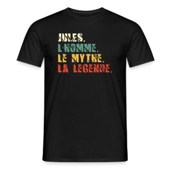 Jules l homme le mythe la légende - T-shirt homme - noir - Devant - AI Model Male 178 light (178cm)