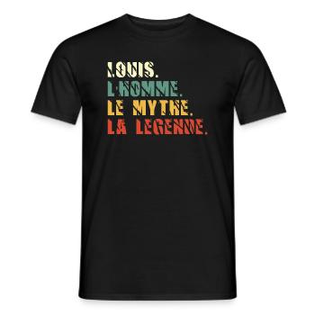 Louis l homme le mythe la légende - T-shirt homme - noir - Devant - AI Model Male 178 light (178cm)