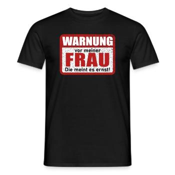 Warnung vor meiner Frau Lustiger Spruch - Männer T-Shirt - Schwarz - Vorne - AI Model Male 178 light (178cm)