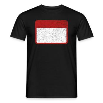Plate Name plate Tin plate Warning Attention - Men's T-Shirt - black - Front - AI Model Male 178 light (178cm)