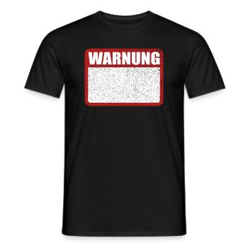 Warnung Schild leer Achtung Blechschild - Männer T-Shirt - Schwarz - Vorne - AI Model Male 178 light (178cm)