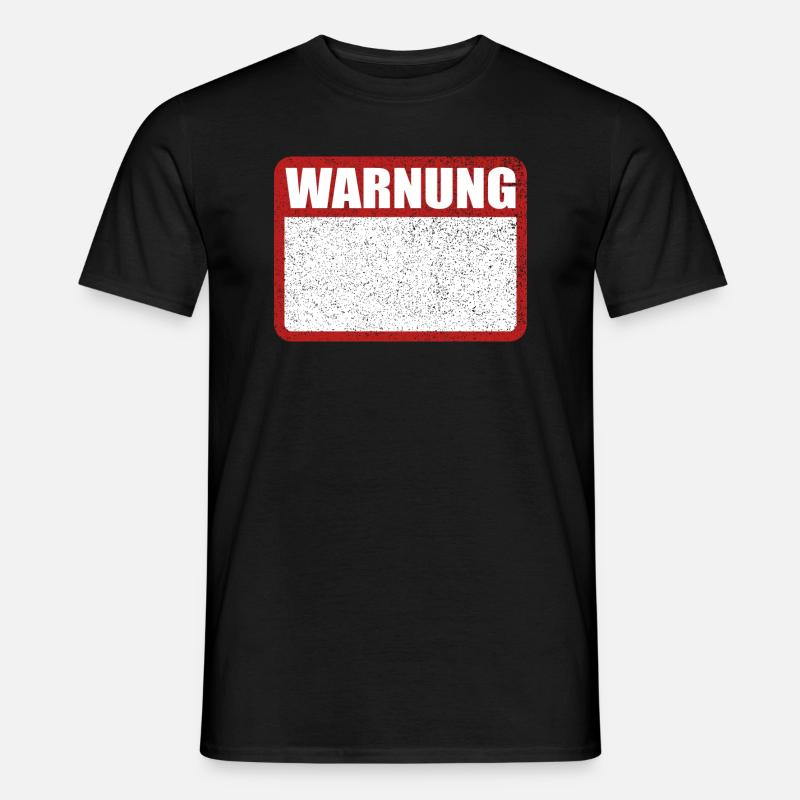 Warnung Schild leer Achtung Blechschild - Männer T-Shirt - Schwarz