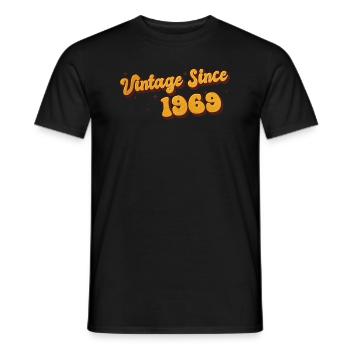 Millésime depuis 1969 54 ans - Groovy 54ème - T-shirt homme - noir - Devant - AI Model Male 178 light (178cm)