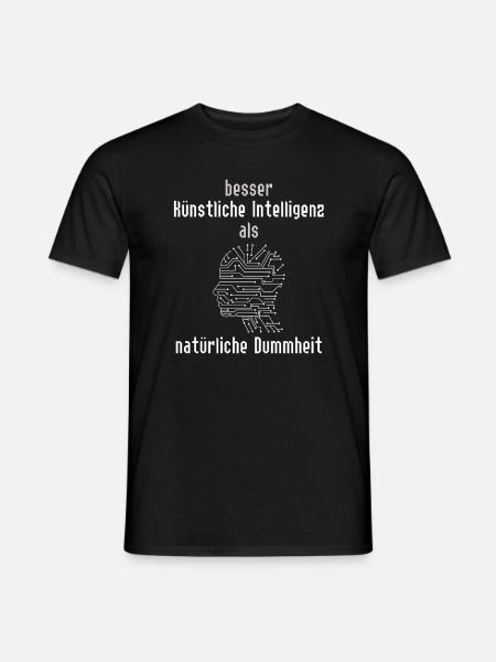 Künstliche Intelligenz (AI) vs. Mensch - Männer T-Shirt - Schwarz