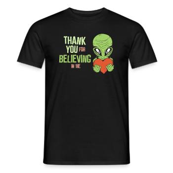 Thank you for believing in me - Alien - Männer T-Shirt - Schwarz - Vorne - AI Model Male 178 light (178cm)