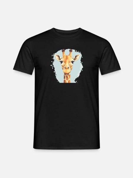 Giraffe Giraffenkopf Safari - Männer T-Shirt - Schwarz