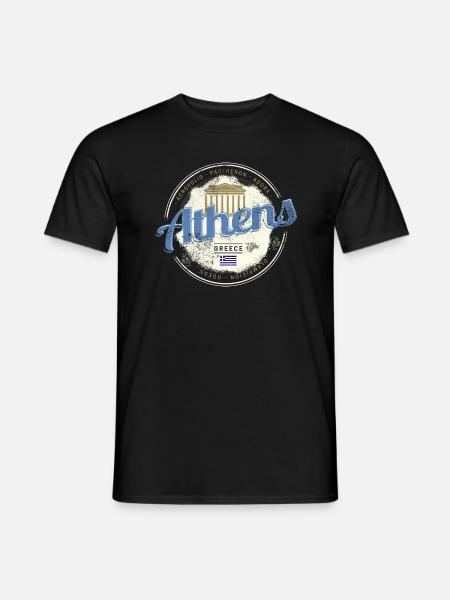 Athens Greece Acropolis Vintage Souvenir - Men's T-Shirt - black