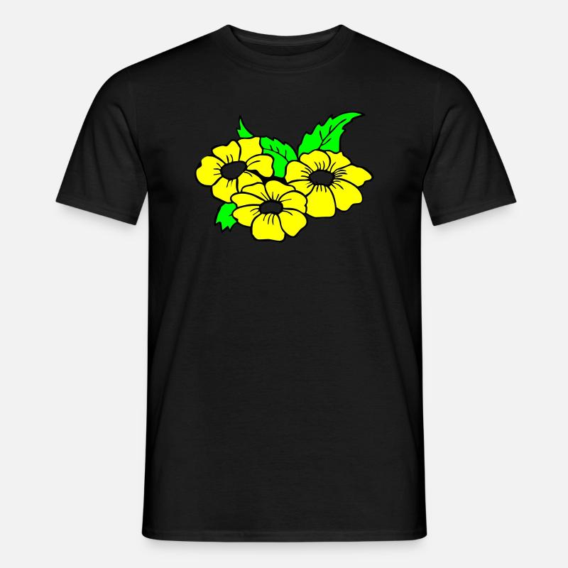 Blumen - Männer T-Shirt - Schwarz