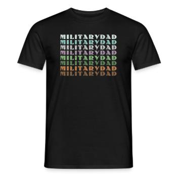 Papa Papa Père Fête des pères Soldat militaire - T-shirt homme - noir - Devant - AI Model Male 178 light (178cm)