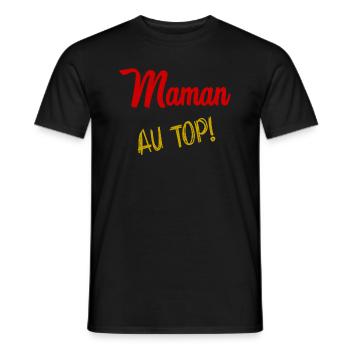 FÊTE DES MÈRES - T-shirt homme - noir - Devant - AI Model Male 178 light (178cm)