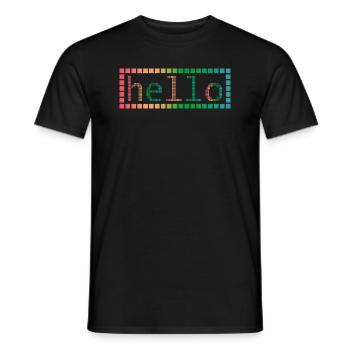 Hello in Pixels - Men's T-Shirt - black - Front - AI Model Male 178 light (178cm)