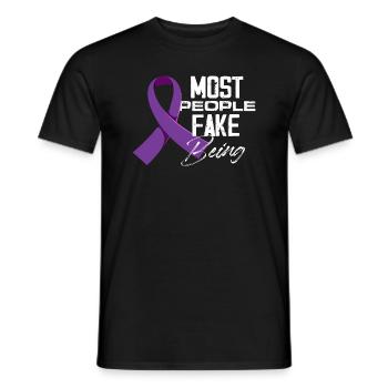 Most people fake being sick Fibromyalgia - Männer T-Shirt - Schwarz - Vorne - AI Model Male 178 light (178cm)