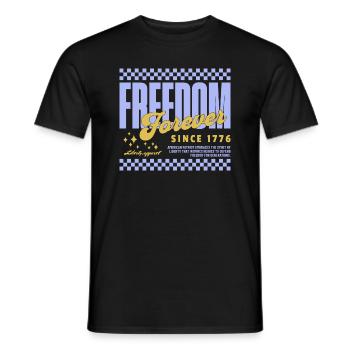 American USA Freedom Justice Fighter Abe 1776 - Men's T-Shirt - black - Front - AI Model Male 178 light (178cm)