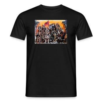 albanischer national helden/albanian heroes - Männer T-Shirt - Schwarz - Vorne - AI Model Male 178 light (178cm)