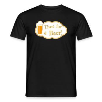Time for a Beer - Männer T-Shirt - Schwarz - Vorne - AI Model Male 178 light (178cm)