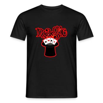 MAGIC magician with magic tricks - Men's T-Shirt - black - Front - AI Model Male 178 light (178cm)