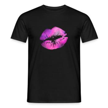 lips - Men's T-Shirt - black - Front - AI Model Male 178 light (178cm)
