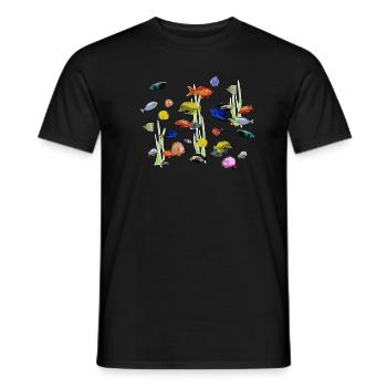 Poissons - T-shirt homme - noir - Devant - AI Model Male 178 light (178cm)