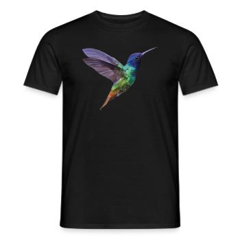 Kolibri Low Poly eine Rothaarige zur Rettung - Männer T-Shirt - Schwarz - Vorne - AI Model Male 178 light (178cm)