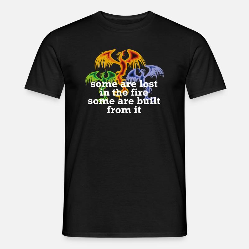 Phönix Feuervögel Feuer Spruch - Männer T-Shirt - Schwarz