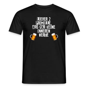 Lustiger Spruch - 2 Promille - Alkohol - Männer T-Shirt - Schwarz - Vorne - AI Model Male 178 light (178cm)