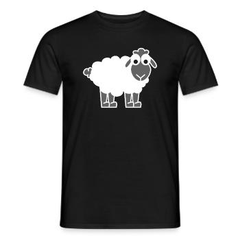 cute sheep motif - Men's T-Shirt - black - Front - AI Model Male 178 light (178cm)