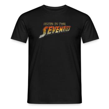Born in the Seventies Nerd Retro 70s Cult Fun - Men's T-Shirt - black - Front - AI Model Male 178 light (178cm)