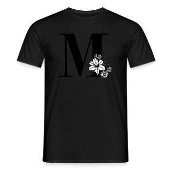 Buchstabe M - Männer T-Shirt - Schwarz - Vorne - AI Model Male 178 light (178cm)