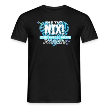 Die Tut Nix Die Will Nur Häkeln Blau Herz Herzen - Männer T-Shirt - Schwarz - Vorne - AI Model Male 178 light (178cm)
