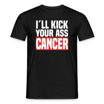 I'll Kick Your Ass Cancer - Männer T-Shirt - Schwarz - Vorne - AI Model Male 178 light (178cm)