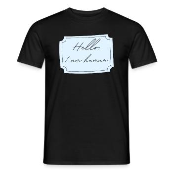 I am human | Idée cadeau naissance drôle - T-shirt homme - noir - Devant - AI Model Male 178 light (178cm)