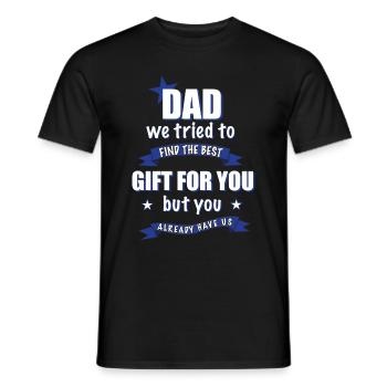 Fête des pères Cadeau Homme Idée cadeau - T-shirt homme - noir - Devant - AI Model Male 178 light (178cm)