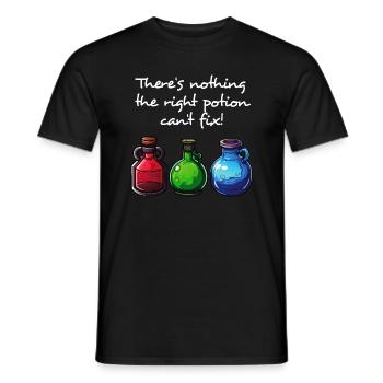 Il y a une potion pour tout - lumière - T-shirt homme - noir - Devant - AI Model Male 178 light (178cm)