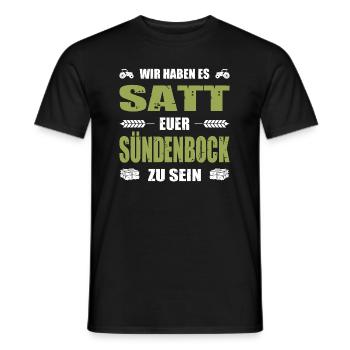 Landwirt Wir Haben Es Satt Euer Sündenbock Zu Sein - Männer T-Shirt - Schwarz - Vorne - AI Model Male 178 light (178cm)