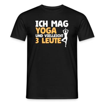 I like yoga and maybe 3 people - Men's T-Shirt - black - Front - AI Model Male 178 light (178cm)