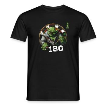 Darts 180 Green Game Champ Dart - Dart Team - Men's T-Shirt - black - Front - AI Model Male 178 light (178cm)