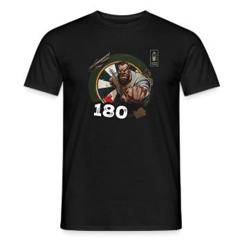 Fléchettes 180 Jeu blanc Champ Dart - Dart Team - T-shirt homme - noir - Devant - AI Model Male 178 light (178cm)