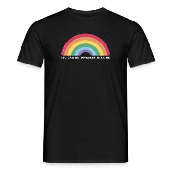 Tu peux être toi-même avec moi - LGBTQ Ally Gay - T-shirt homme - noir - Devant - AI Model Male 178 light (178cm)