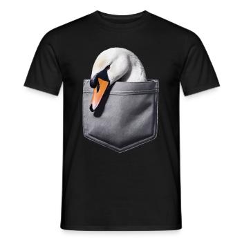 Schwan - Männer T-Shirt - Schwarz - Vorne - AI Model Male 178 light (178cm)