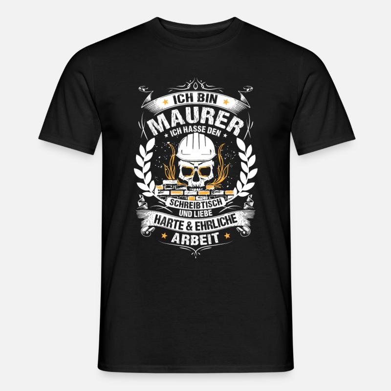 Maurer/Bauarbeiter/Handwerker/Bauberuf/Arbeit - Männer T-Shirt - Schwarz