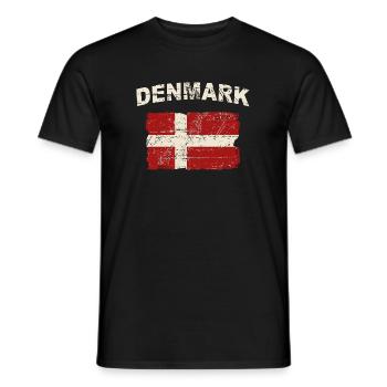 Denmark Flag - Dänemark Flagge - Männer T-Shirt - Schwarz - Vorne - AI Model Male 178 light (178cm)
