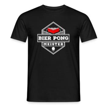 Bier Pong Meister - Männer T-Shirt - Schwarz - Vorne - AI Model Male 178 light (178cm)