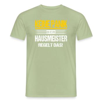 Lustiges Hausmeister Sprüche Abschiedsgeschenk - Männer T-Shirt - Sage - Vorne - AI Model Male 178 light (178cm)