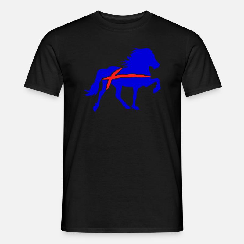 Töltender Isländer - Männer T-Shirt - Schwarz