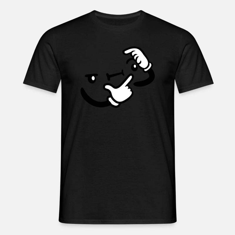 Hand Geste Grübeln - Männer T-Shirt - Schwarz