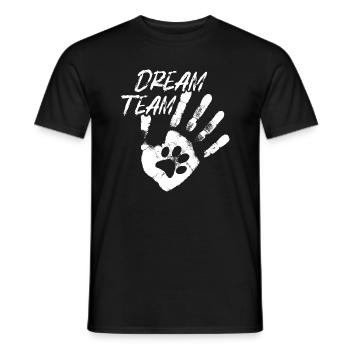 Dream Team Hunde Pfote - Männer T-Shirt - Schwarz - Vorne - AI Model Male 178 light (178cm)