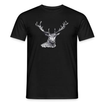 cerf - T-shirt homme - noir - Devant - AI Model Male 178 light (178cm)